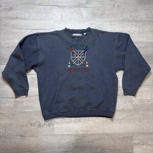 Vintage Danaggers Mens Golf Crewneck Sweatshirt XL Blue Embroidered Crest Cotton